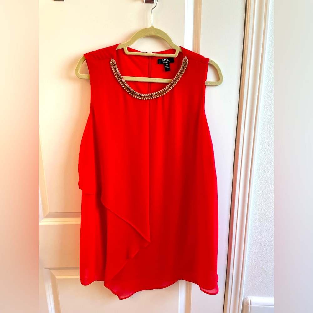 MSK Women Bejeweled Tank Top plus 2X